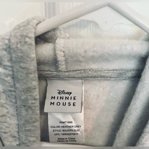 Disney Minnie Mouse Embroidered Hooded Sweatshirt, Size Large NWOT - Picture 7 of 8